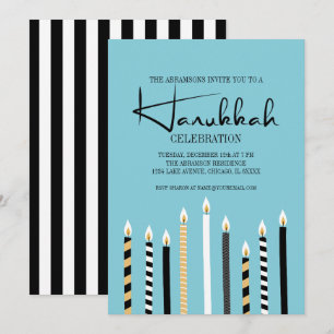 Tarjeta de fiesta de navidad de las velas Hanukkah