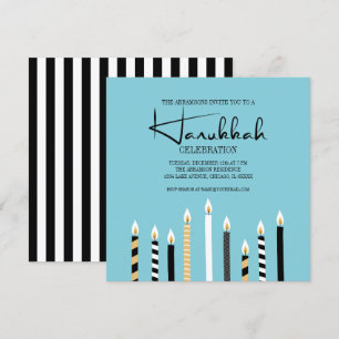 Tarjeta de fiesta de navidad de las velas Hanukkah