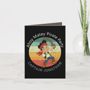 Tarjeta de fiesta de niño pirata