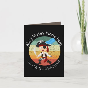 Tarjeta de fiesta de niño pirata