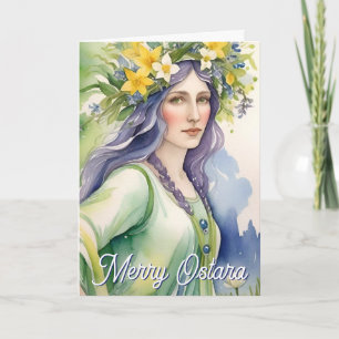 Tarjeta de Fiesta de Ostara Diosa Equinoccio de Pr