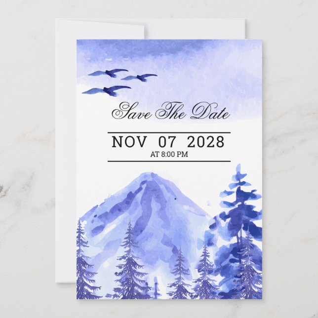 Tarjeta de Fiesta de paisajes para invitaciones a  (Reverso)