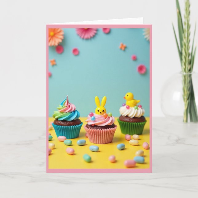 Tarjeta de fiesta de pastelitos dulces (Anverso)