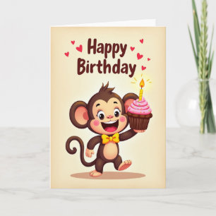 Tarjeta de fiesta de primate alegre