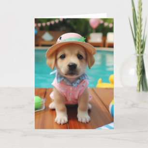 Tarjeta De Fiesta De Puppy Cute Todas Las Ocasione