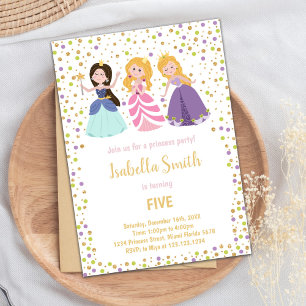 Tarjeta de Fiesta de Purpurina rosa Fairytale