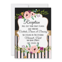 Tarjeta de Fiesta de recepción de boda floral rúst