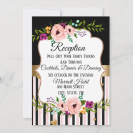 Tarjeta de Fiesta de recepción de boda floral rúst