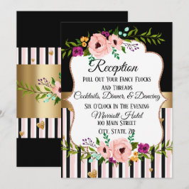 Tarjeta de Fiesta de recepción de boda floral rúst