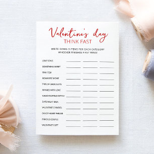 Tarjeta de fiesta de San Valentín Think Fast, Thin