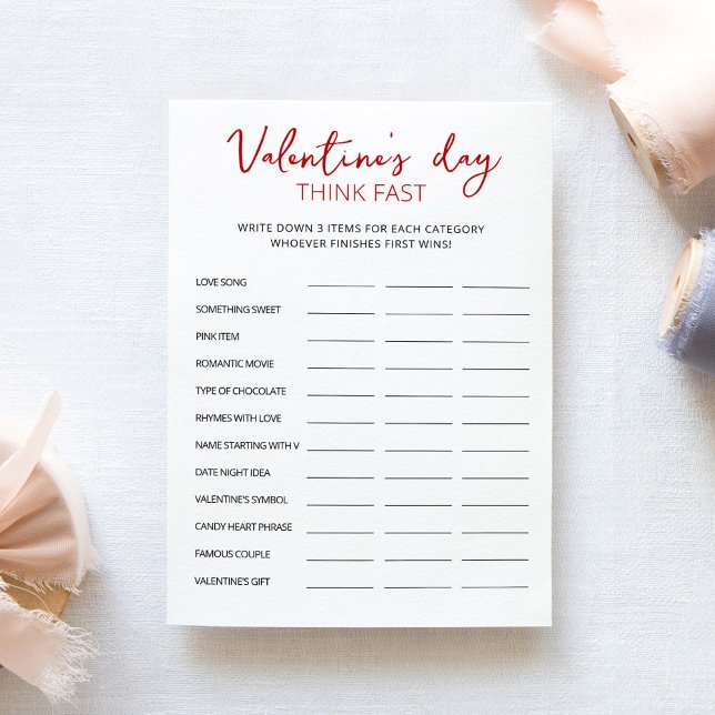 Tarjeta de fiesta de San Valentín Think Fast, Thin (Subido por el creador)