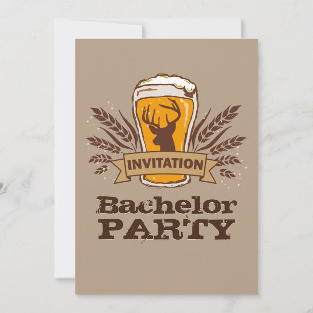 Tarjeta de fiesta de soltero / Cerveza de cebada r (Reverso)