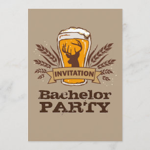Tarjeta de fiesta de soltero / Cerveza de cebada r