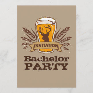 Tarjeta de fiesta de soltero / Cerveza de cebada r