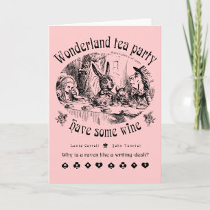Tarjeta de fiesta de té de Wonderland