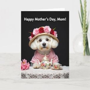 Tarjeta de fiesta de té del día de la madre floral