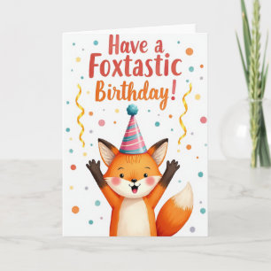Tarjeta de fiesta de zorro alegre