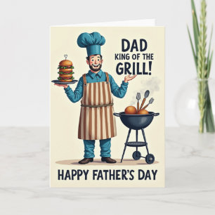 Tarjeta de Fiesta del Día del Padre a la Parrilla