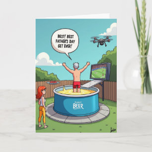 Tarjeta de Fiesta en la Piscina por el Día del Pad