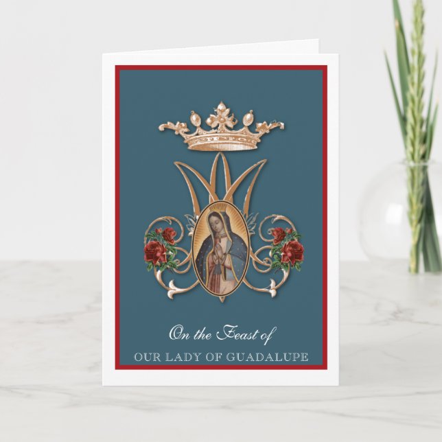 Tarjeta de Fiesta Española Virgen María Guadalupe  (Anverso)
