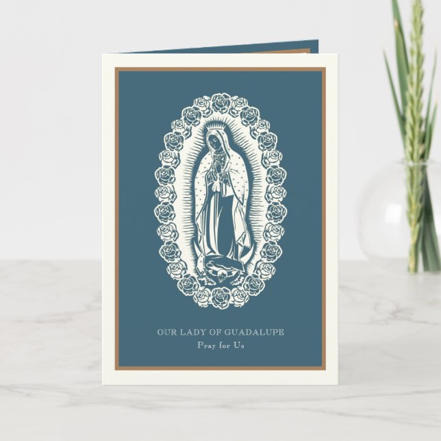 Tarjeta de Fiesta Española Virgen María Guadalupe  (Anverso)