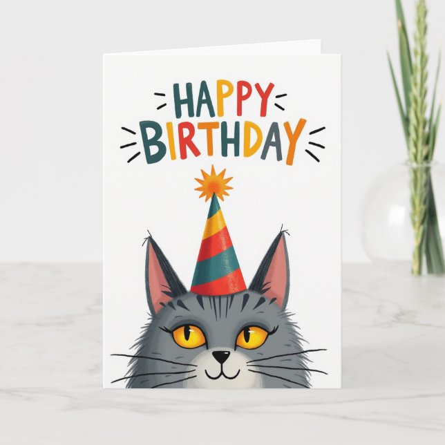 Tarjeta de fiesta felina (Anverso)