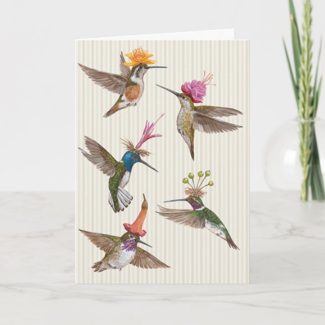 Tarjeta de fiesta Hummingbird (Anverso)