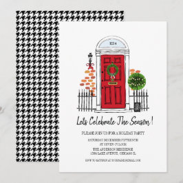 Tarjeta de fiesta navideña para los Navidades rojo