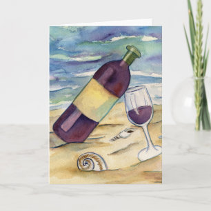Tarjeta de Fiesta Red Wine Beach