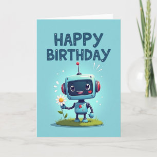 Tarjeta de figura azulada alegre