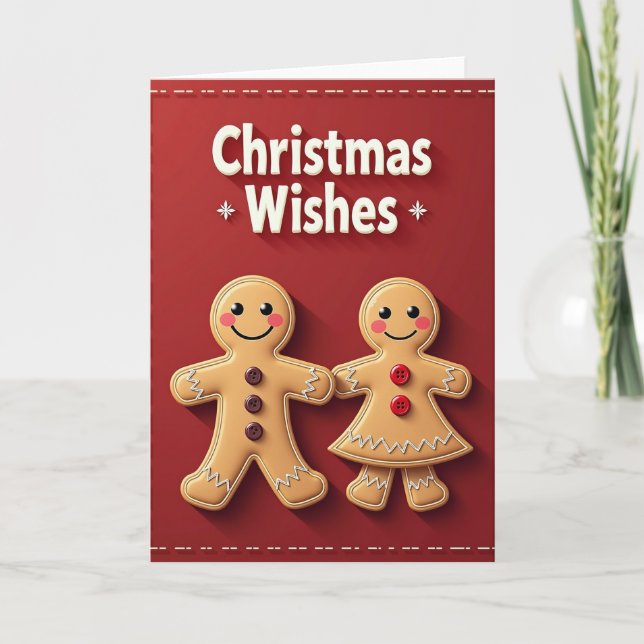 Tarjeta de figuras de galletas alegres (Anverso)