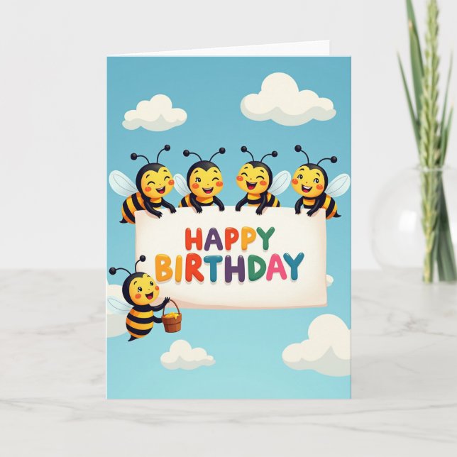 Tarjeta de Figuras Rayadas Alegres (Anverso)
