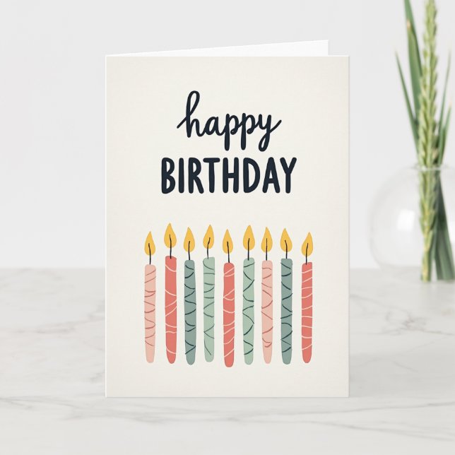 Tarjeta de fila de velas serenas (Anverso)