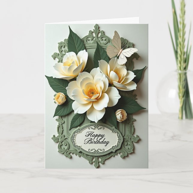 Tarjeta de filigrana floral dulce (Anverso)