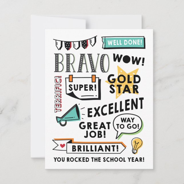 Tarjeta de fin de año de aprendizaje a distancia (Anverso)