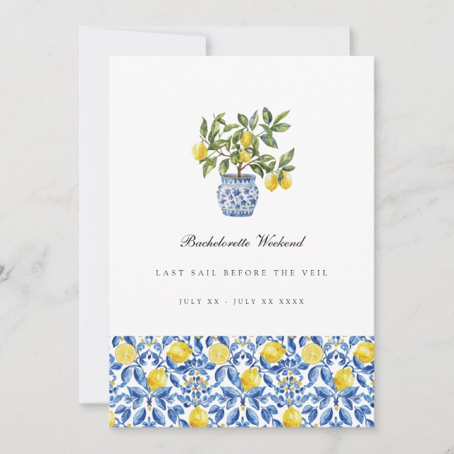 Tarjeta de fin de semana Mediterránea Lemon Tile B (Anverso)
