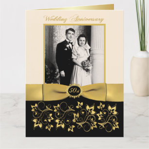 Tarjeta de firma de invitado de foto del 50 aniver