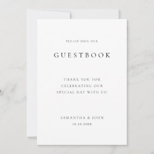 Tarjeta de Firma de Libro de Invitados de Boda Min