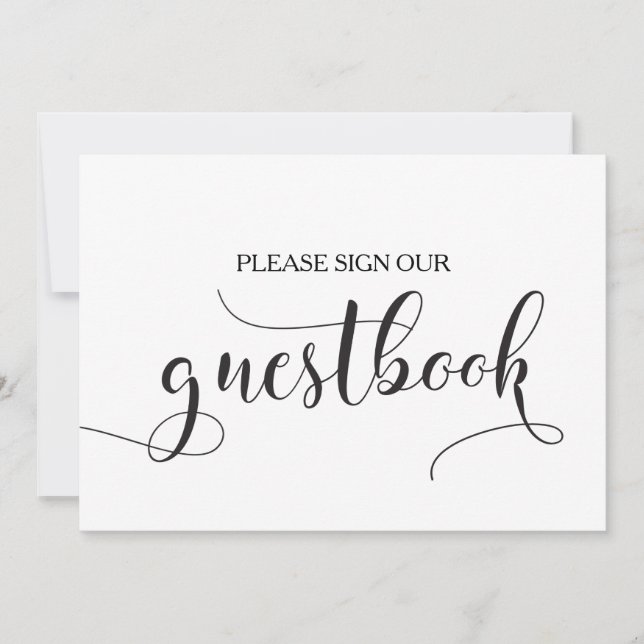 Tarjeta de firma de libro de invitados de caligraf (Anverso)