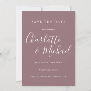 Tarjeta de firma elegante de color malva con foto