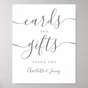 Tarjeta de firma gris y regalos Señal