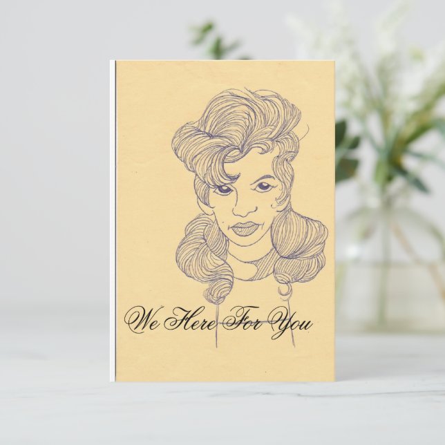 Tarjeta de firma We Here For You-Law (Anverso de pie)