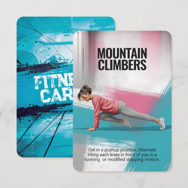 Tarjeta de fitness de alpinistas con Blue Backing (Anverso / Reverso)
