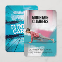 Tarjeta de fitness de alpinistas con Blue Backing