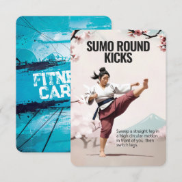 Tarjeta de fitness de redondeo de sumo con respald