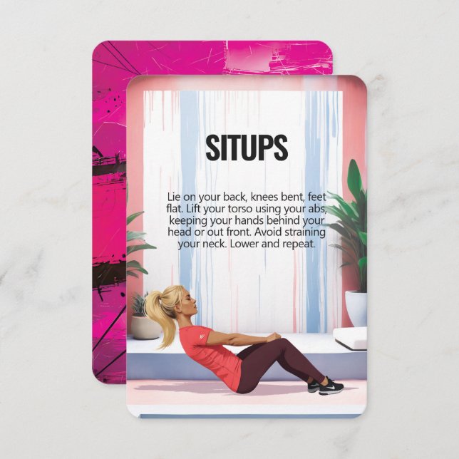 Tarjeta de Fitness de Sitges Crunches con respaldo (Anverso / Reverso)