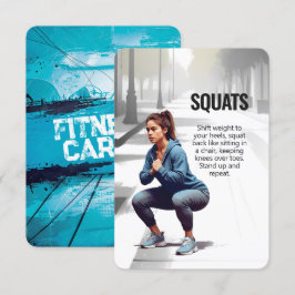 Tarjeta de fitness para asientos con respaldo azul