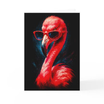 Tarjeta de flamenco fabuloso con gafas de sol