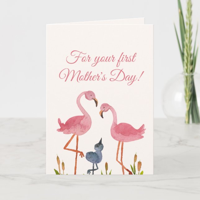 Tarjeta de flamenco para el primer día de la madre (Anverso)