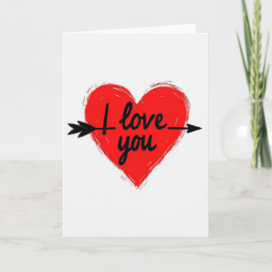 Tarjeta de Flecha de Corazón con Pincelada 'Te Amo